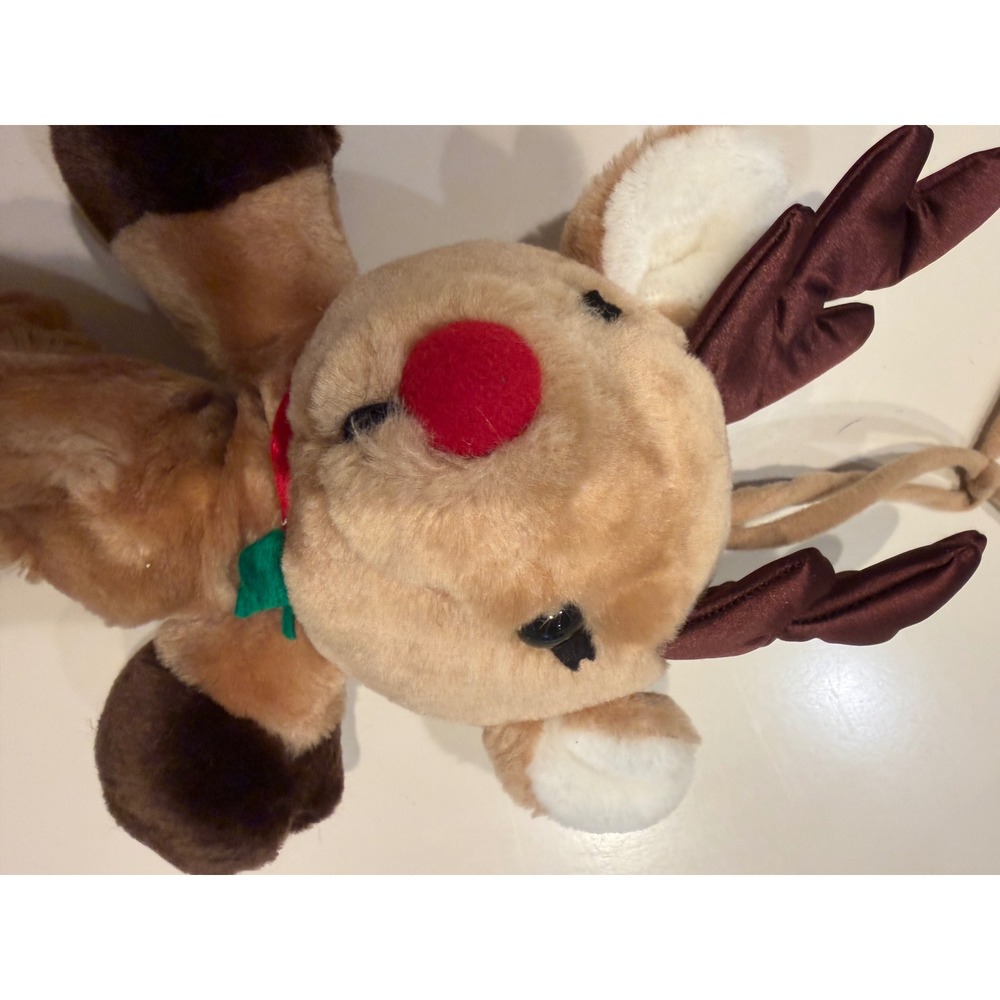 Vintage‎ 1986 Dakin Reindeer Plush Red Nose Christmas Stretchy Toy 9-14 inch - Picture 6 of 6